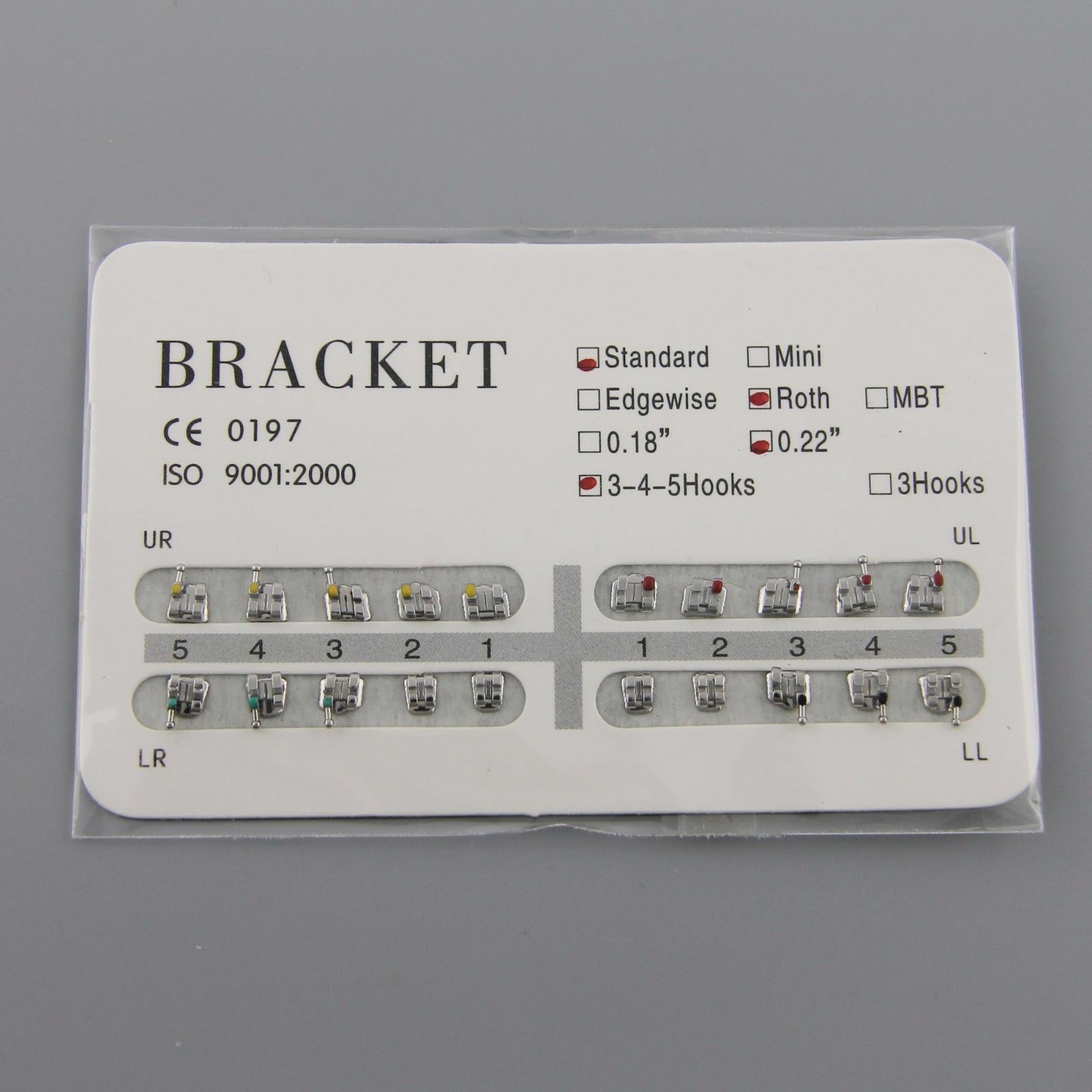 Dental Orthodontic Kit Bracket Roth 022 Elastics Arch Wire NiTi Ligature Ties