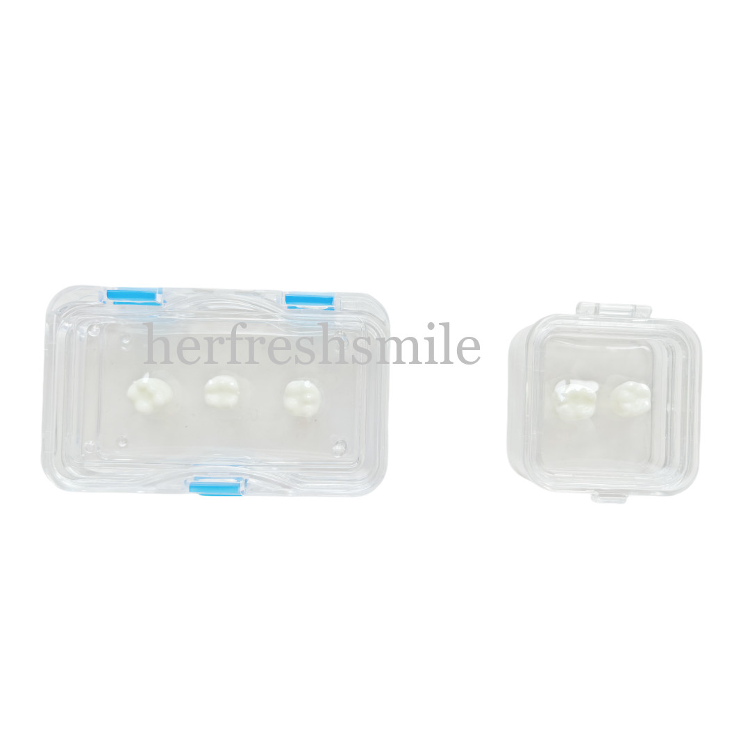 Denture Case Retainer Acrylic Jewelry Storage Box Hinged Display Dental Membrane