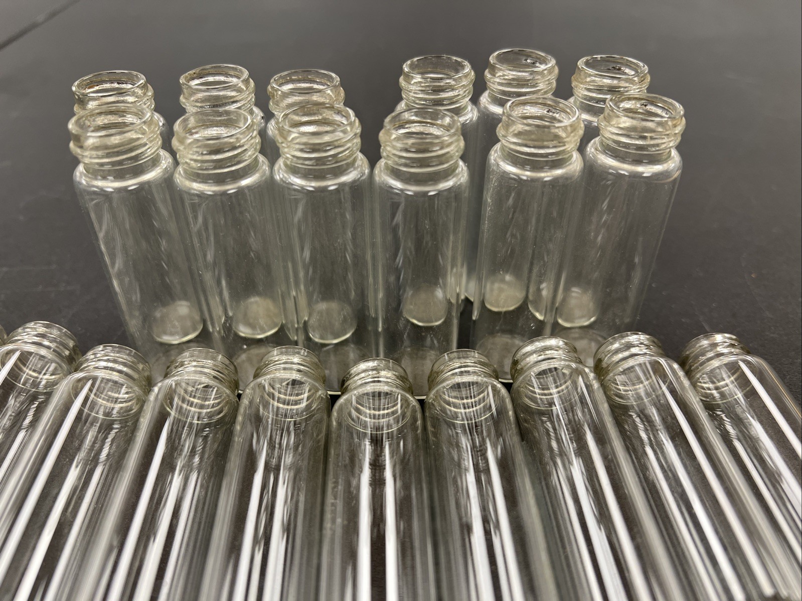 Small Glass Vials Lot 39, 2.5” Screw Top, No Caps Crafts Beading Organizing