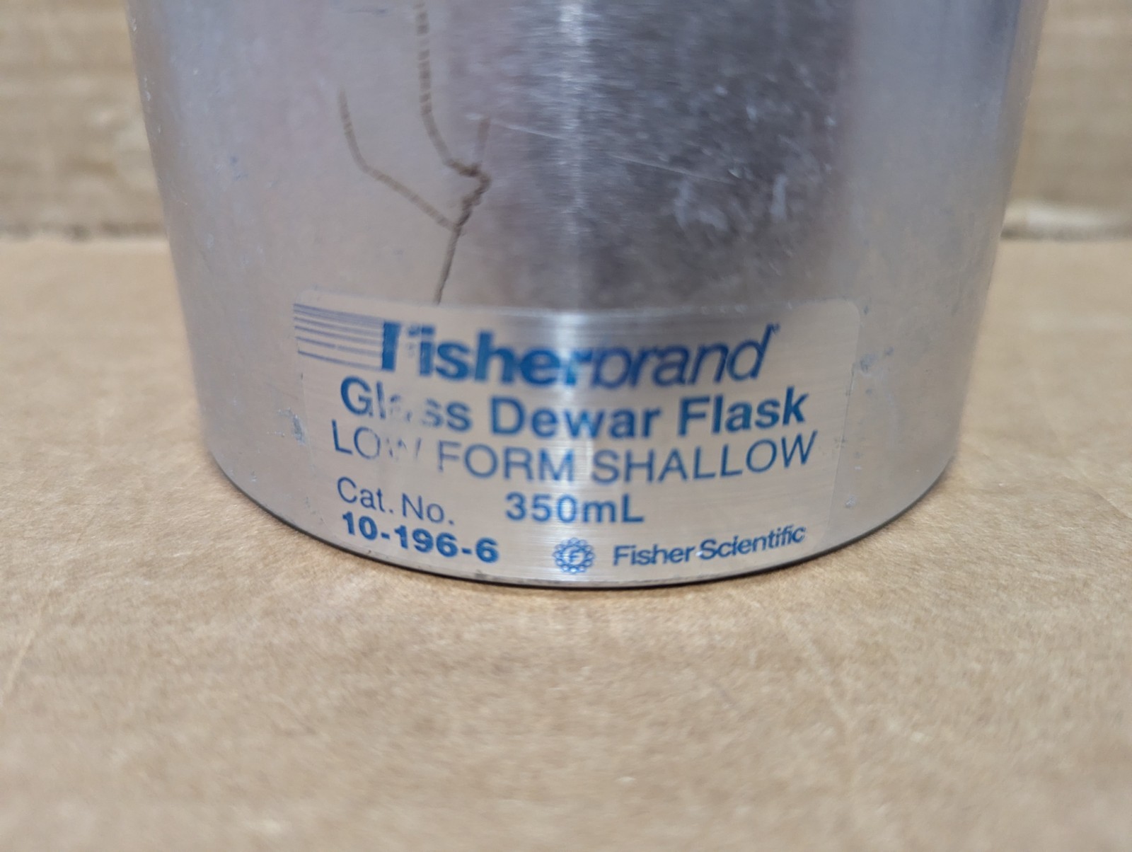 Dewar Flask Metal Cased 350mL, ID80x95mm depth, Fisherbrand 10-196-6. Pre-owned