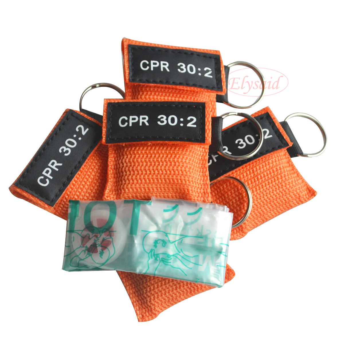 200 pcs Rescue CPR 30:2 Mask Keychain Keyring Face Shield First Aid Training