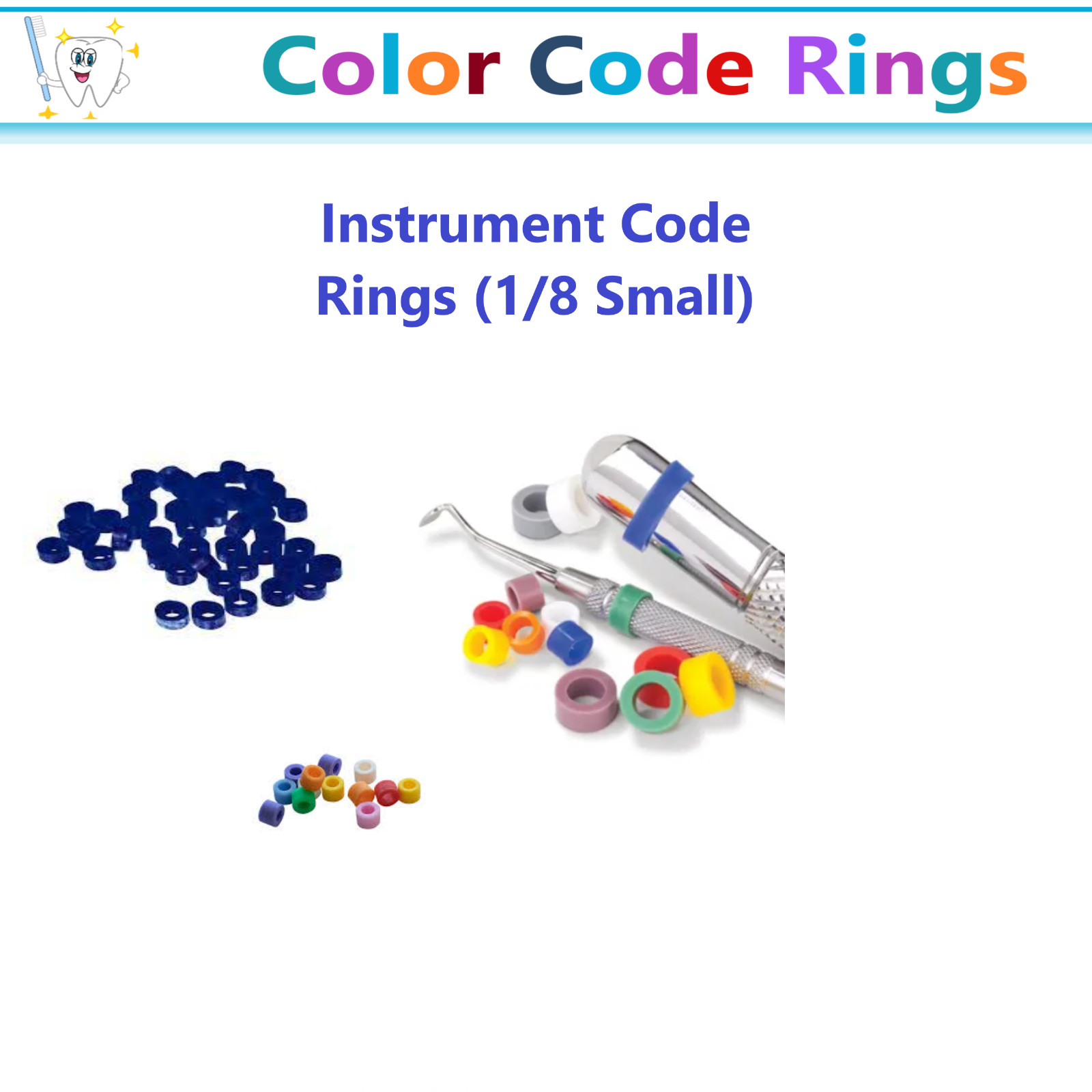 Dental Hygienist Instrument Color Code Rings Silicone Small, Large, #6 Grips