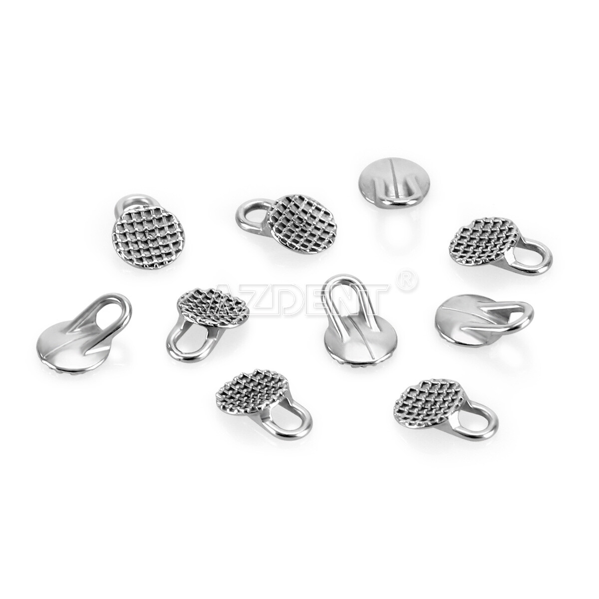 Dental Mono Ortho Direct Bond Round Base Lingual Buttons Eyelet Traction Hooks