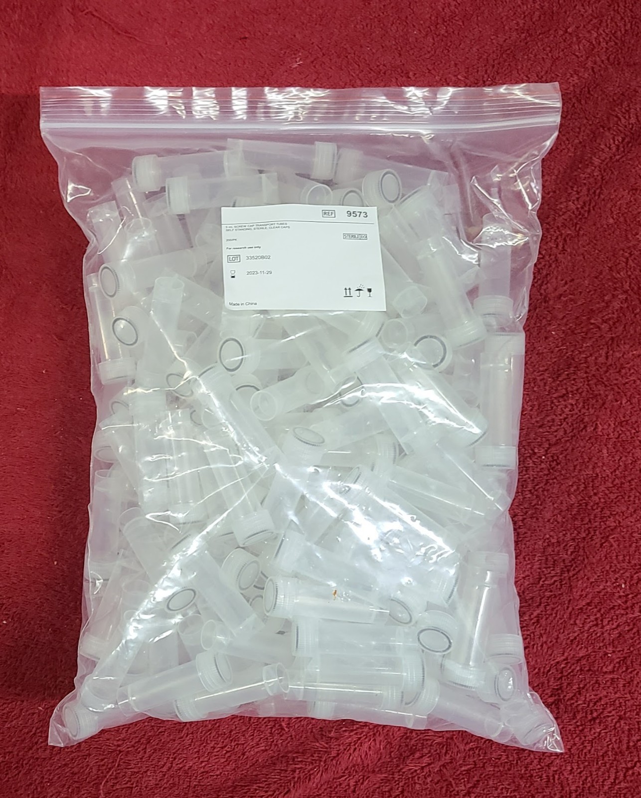 180 x 5mL Cryovial Vial Screw Cap Transport Tubes Self Standing Sterile Clear