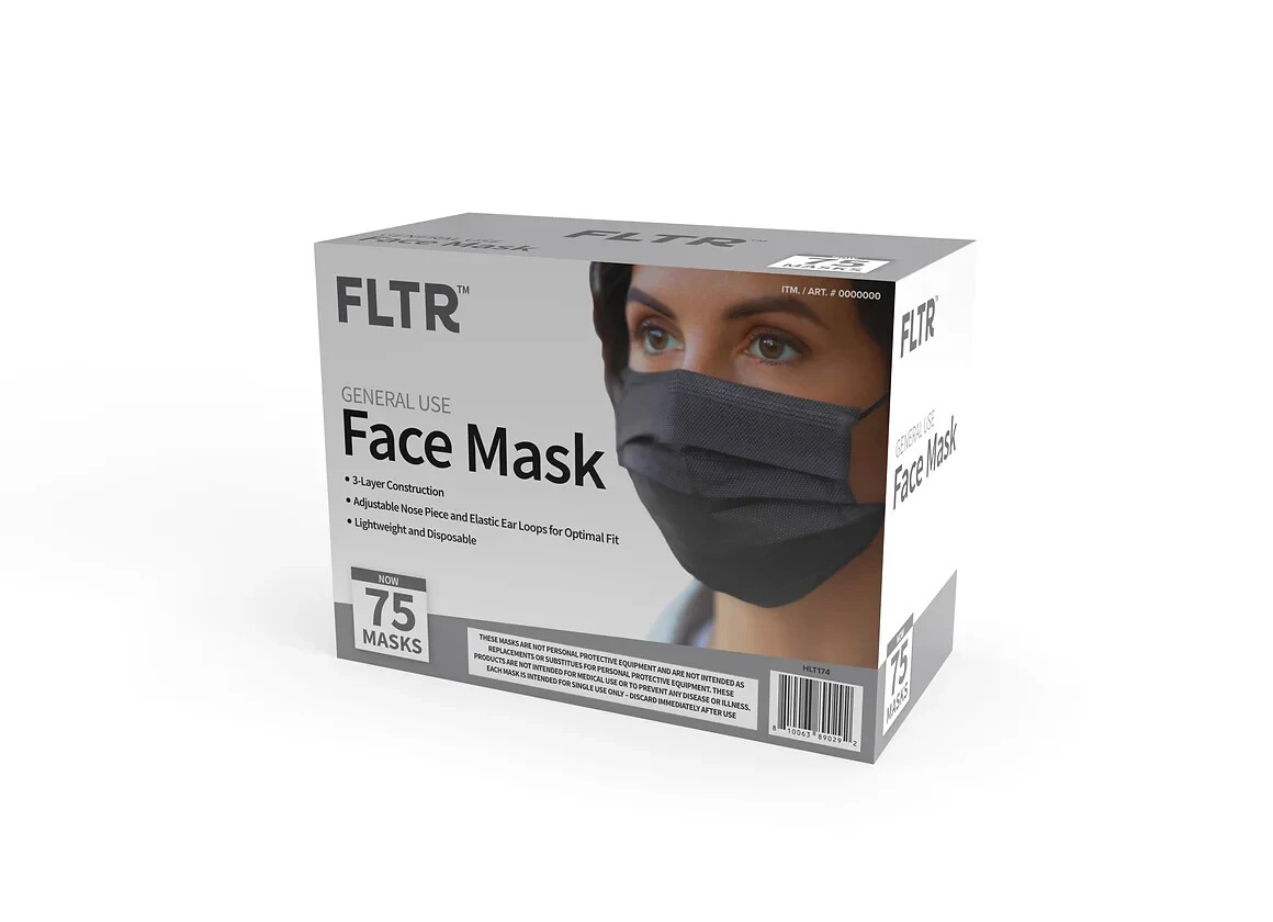 FLTR Face Mask 75 pcs Black