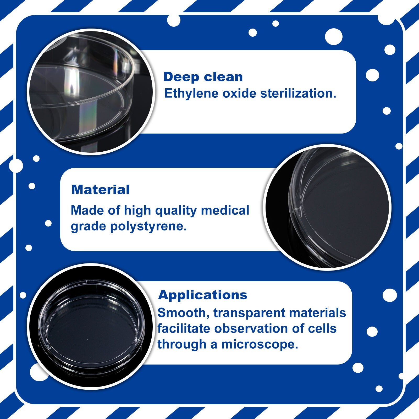 Biologix Petri Dishes-150x15mm, 10 /Bag, Case of 200