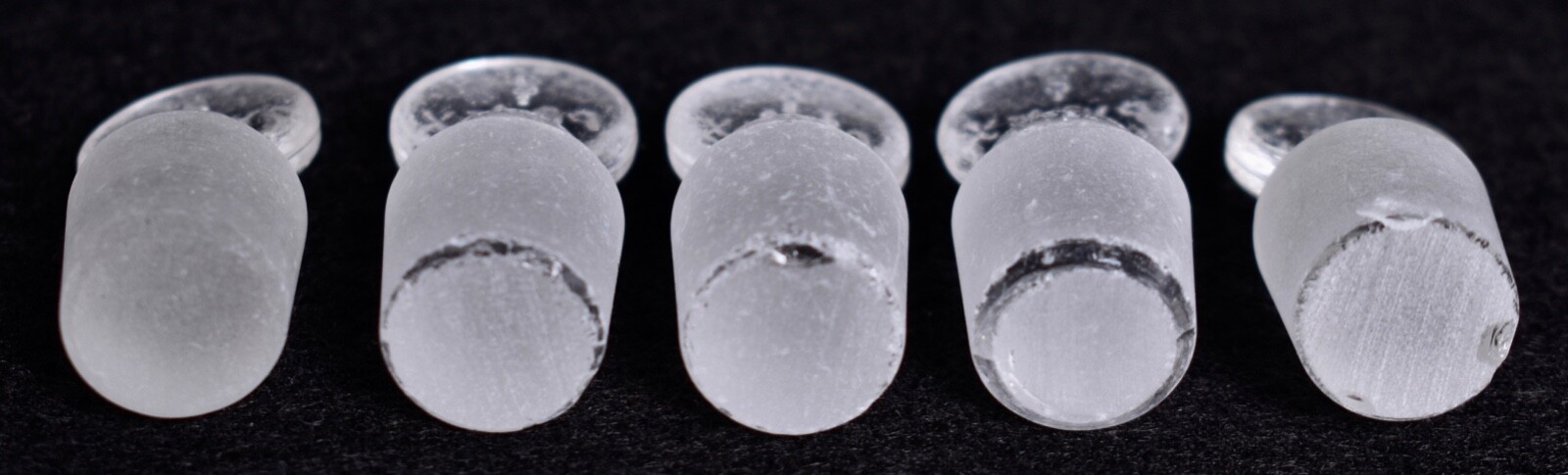5 Count Pyrex # 16 Penny Head Glass Stoppers