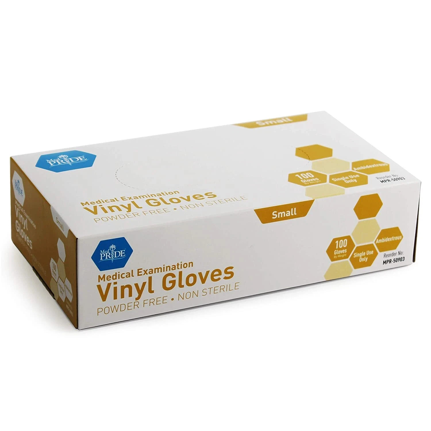 Medpride Medical Vinyl Examination Gloves Latex Free Rubber Large -100/Bx