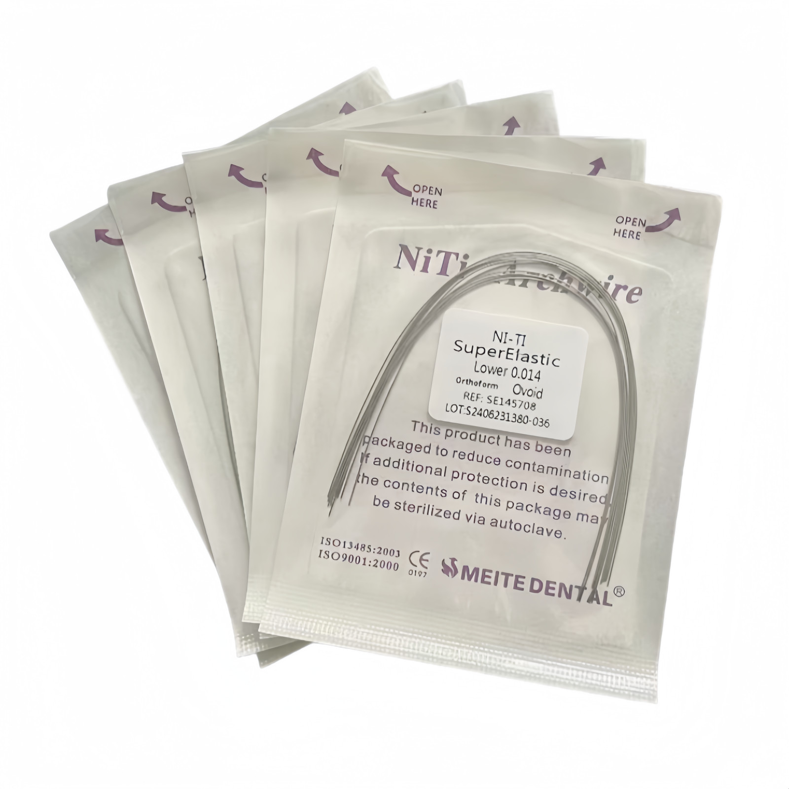 50 Packs Dental Orthodontic Niti Arch Wire Super Elastic Round Ovoid Mixed Sizes