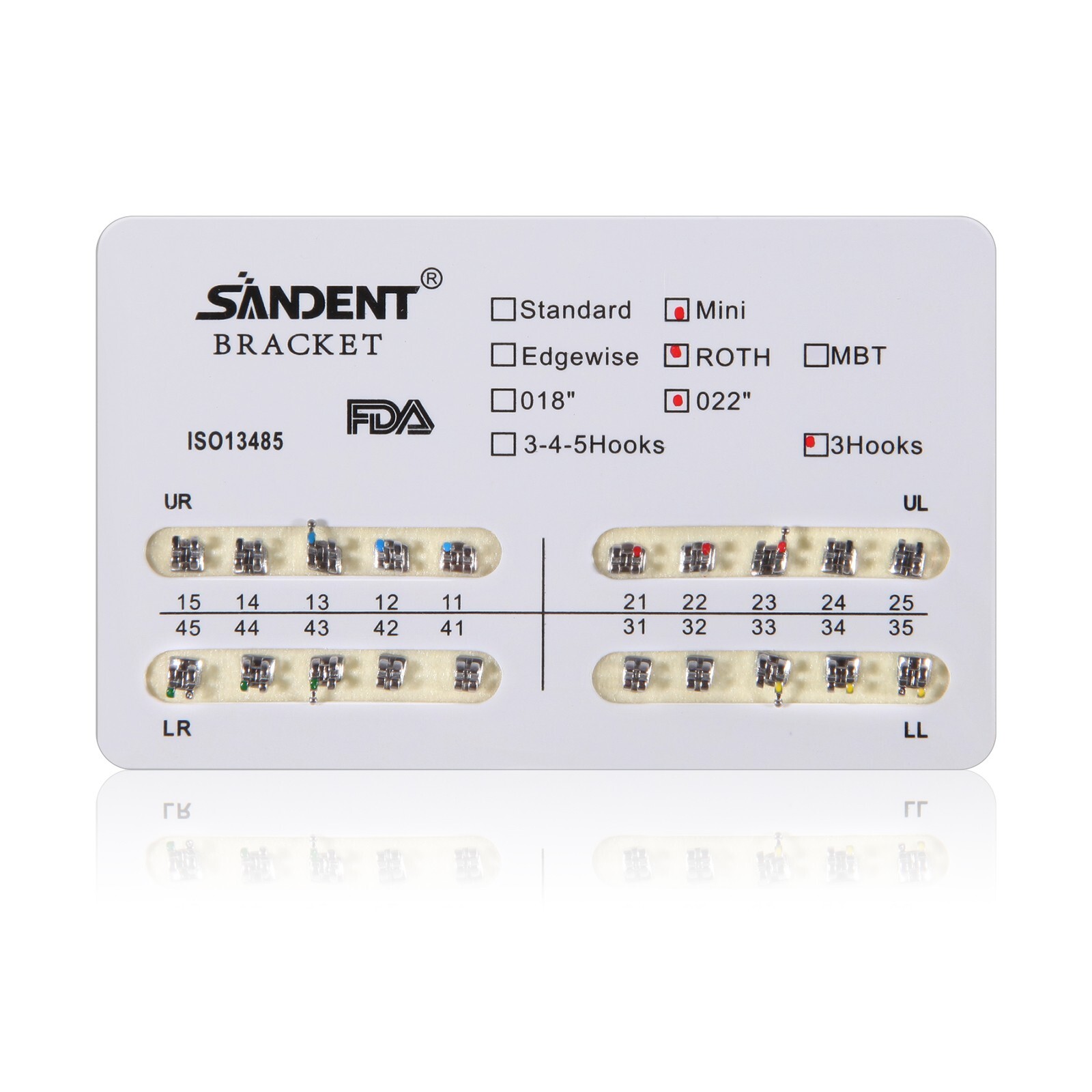 10 Packs USA Dental Orthodontics Brackets Braces Mini Roth 022″Slot 3 Hooks