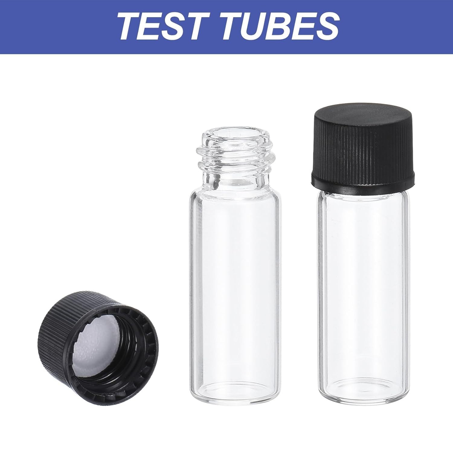 Leak-Proof 2ml Glass Vials with Labels – 12 Piece Reusable Set for Labs & Travel