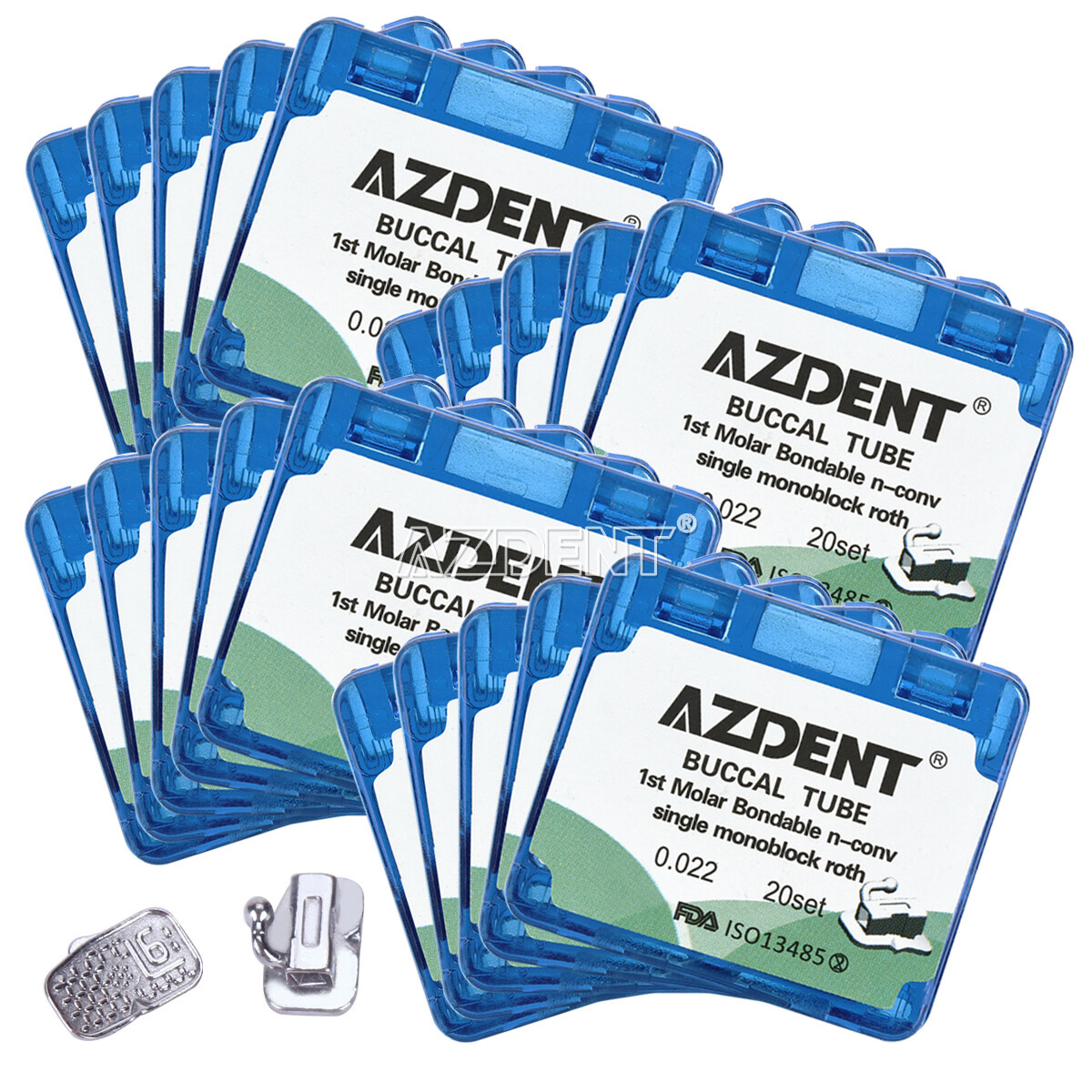Dental Orthodontic Bondable Buccal Tubes 1st/ 2nd Tubes Roth /MBT 022 AZDENT