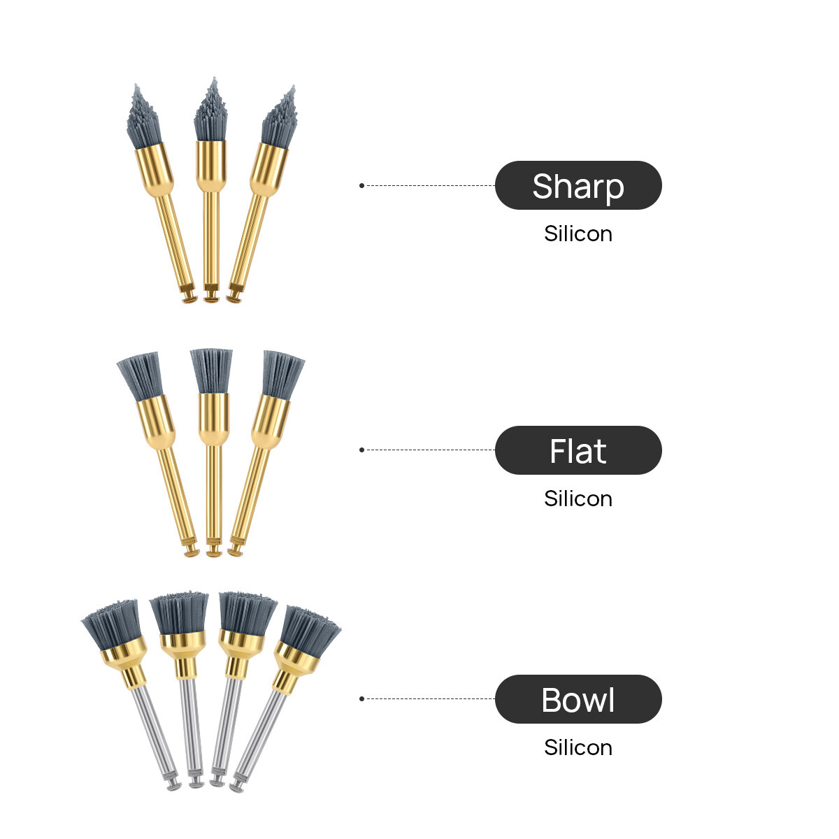 Dental Composite Polishing Brush Stain Removal Aluminium Oxide/Silicon Carbide