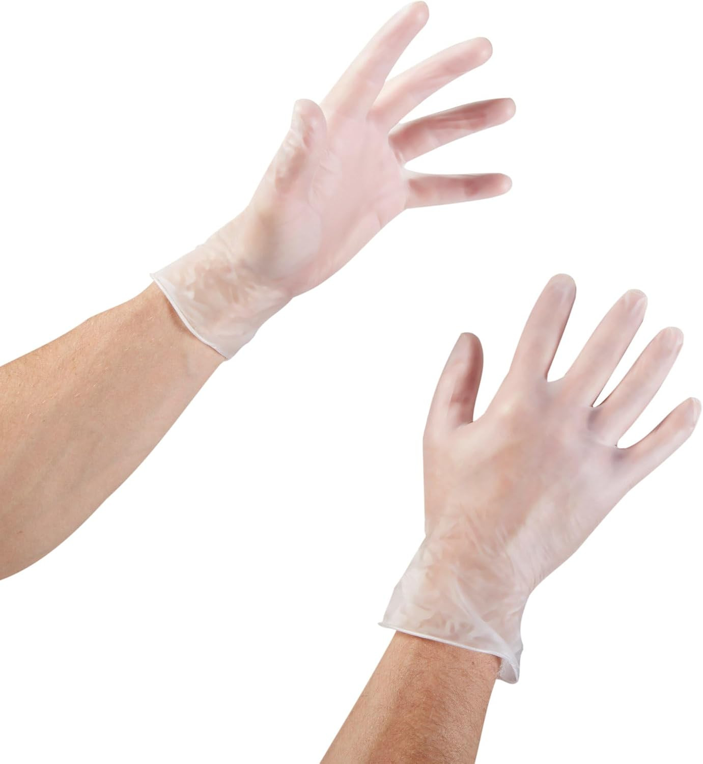 Vinyl Exam Gloves, Non-Sterile, Powder-Free, Medium, 100 Count, 1 Box