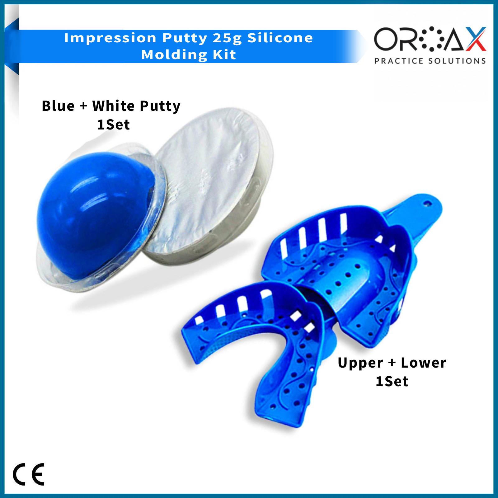 OROAX™ Dental Impression Putty | Hydrophilic Firmer Silicone Mold Kit with Trays
