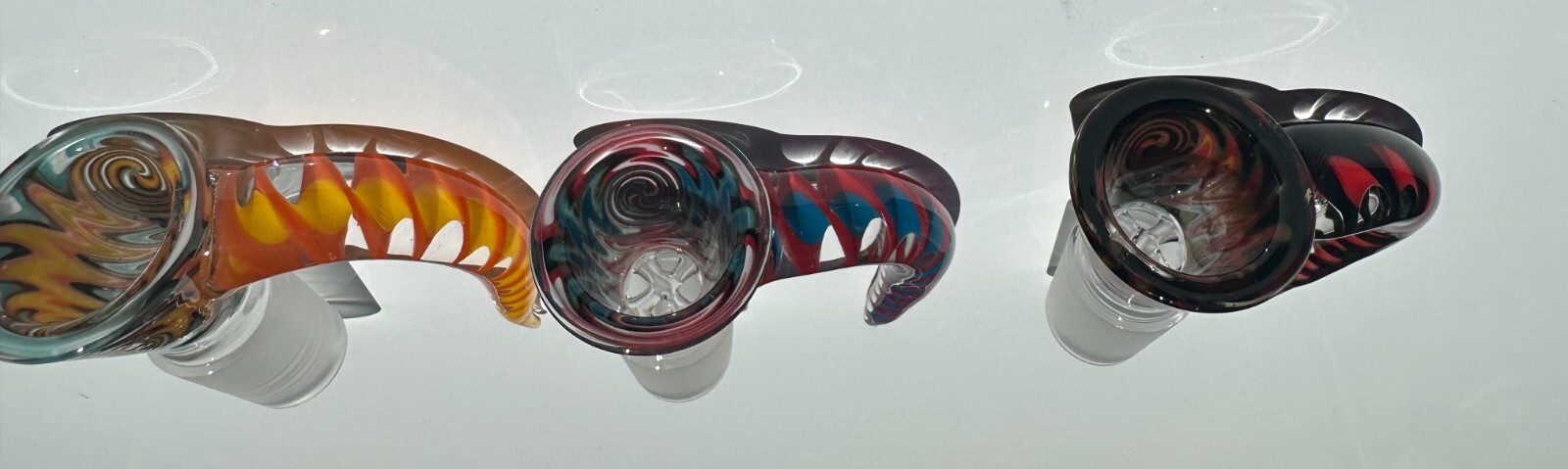 18mm Glass Bowl Handle Twisted Cane X Screen thick NorthStar glass Martini Slide