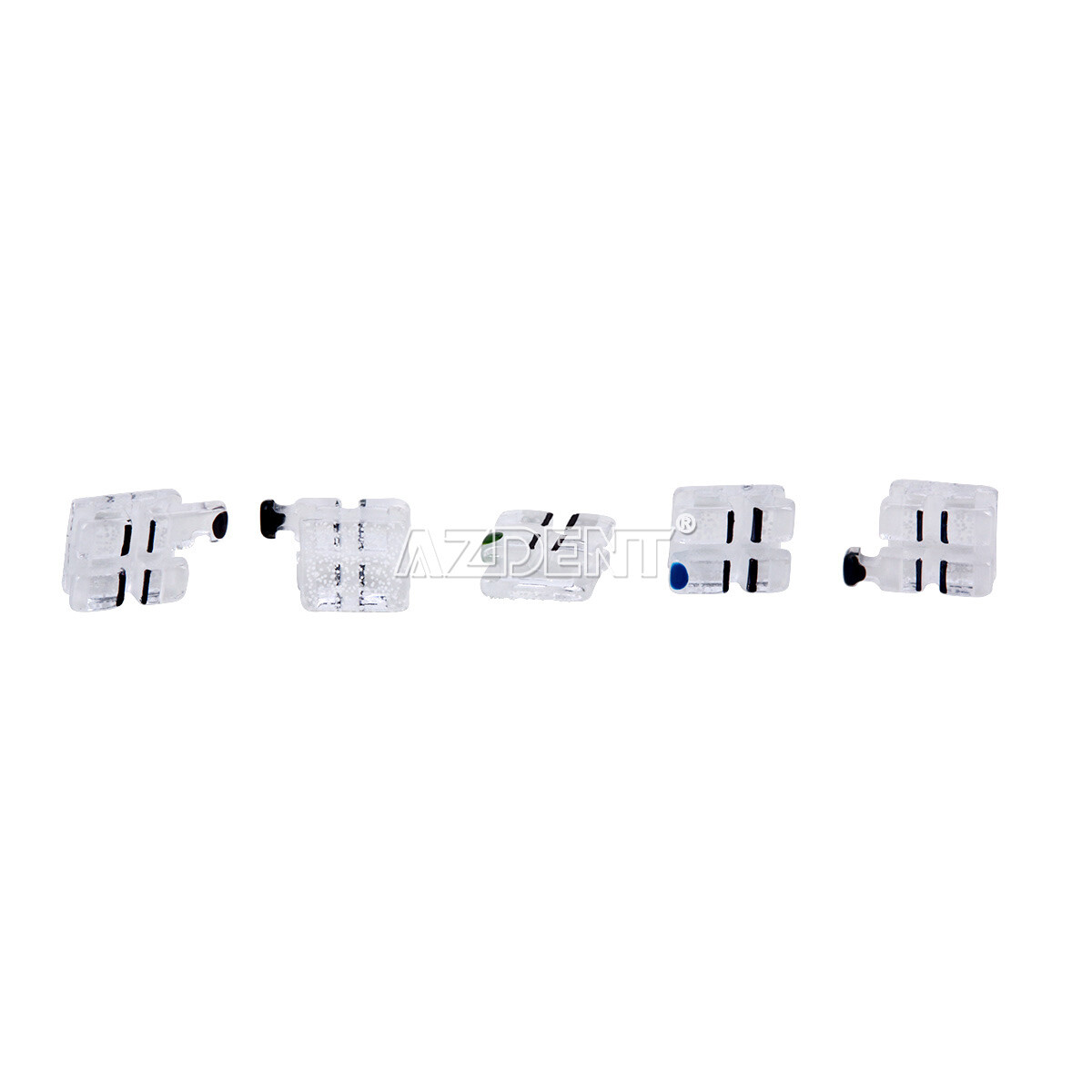 AZDENT Dental Orthodontic Clear Ceramic Brackets Braces Mini Roth.022 Hooks 345