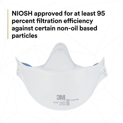 3M Aura Particulate Respirator 9205+ N95 20 Individually Wrapped NIOSH Approved