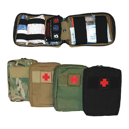 FIELDTEX 911-126938-12638OD Individual First Aid Kit, olive drab