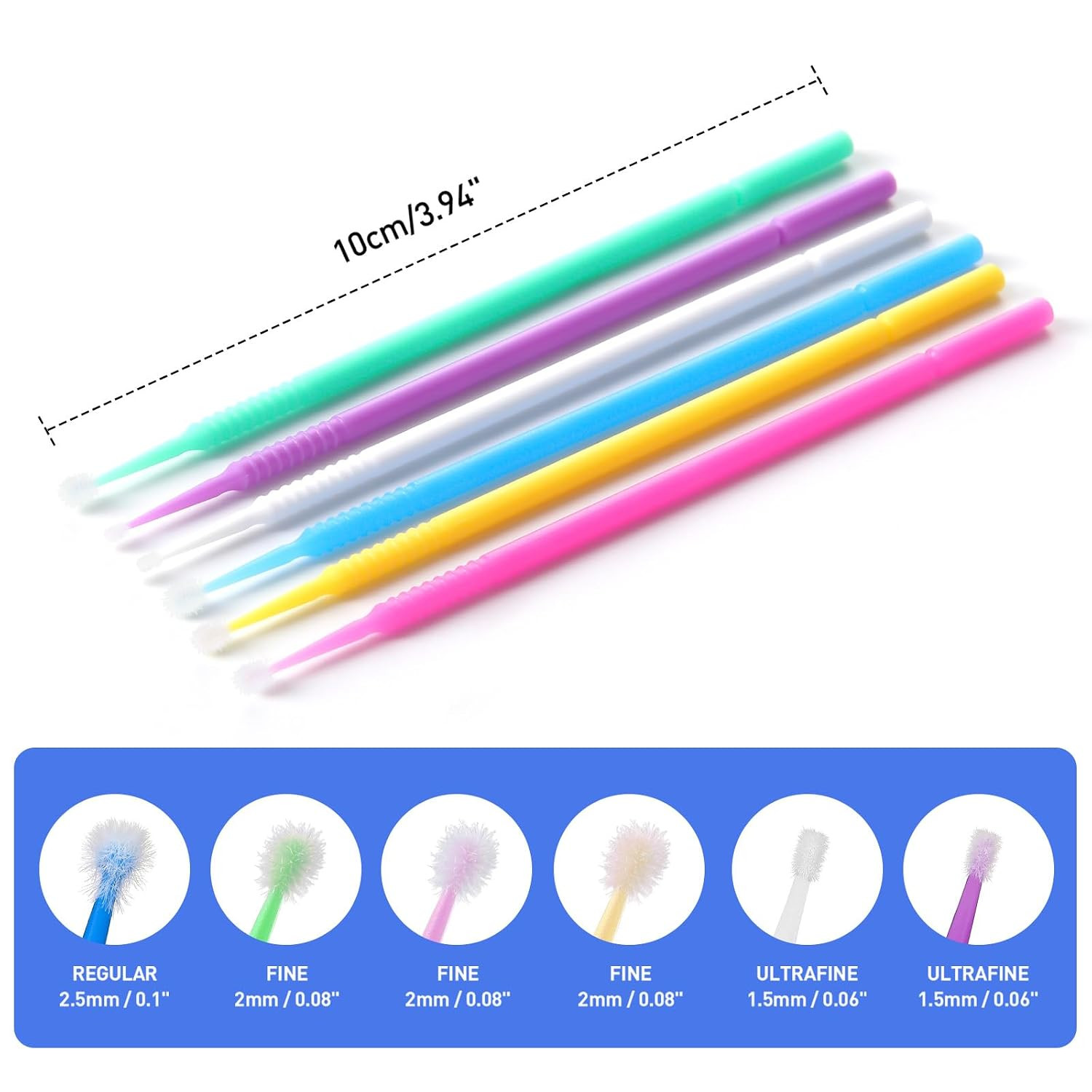 JMU 400Pcs Dental Micro Applicators Brushes Fine, Disposable Microswabs, Pink
