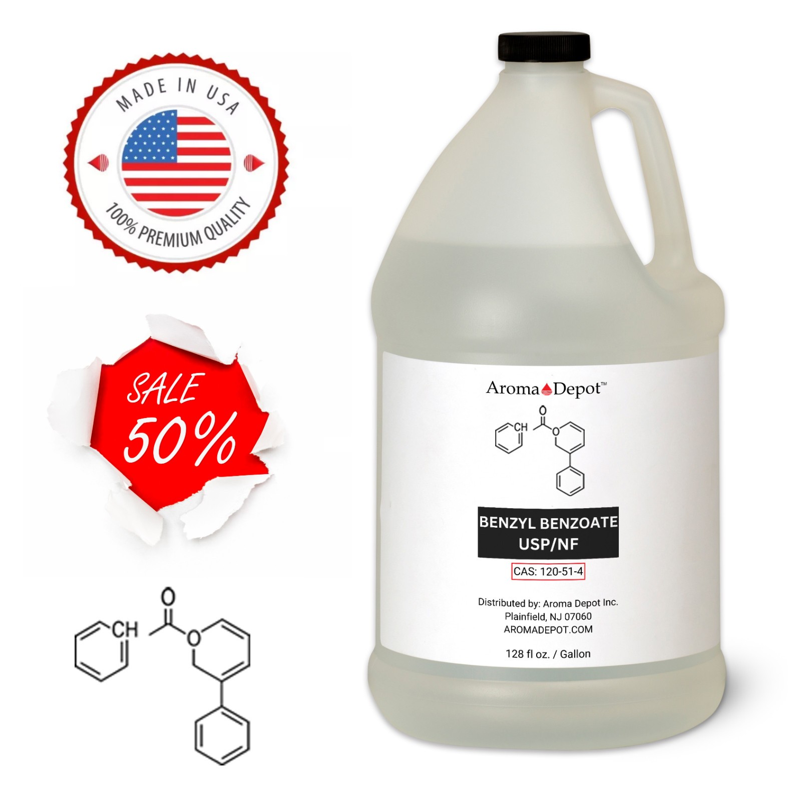 32 oz. Benzyl Benzoate USP/NF Wholesale Cas: 120-51-4 Bulk for Aroma, Cosmetics