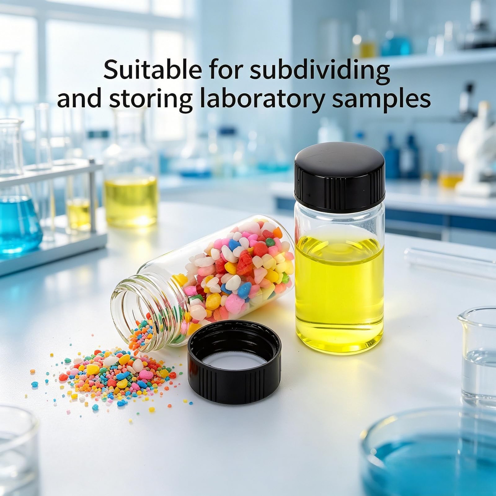 20ml Clear Glass Vials with Screw Caps, 20 Pack Small Glass Bottles with Lids…