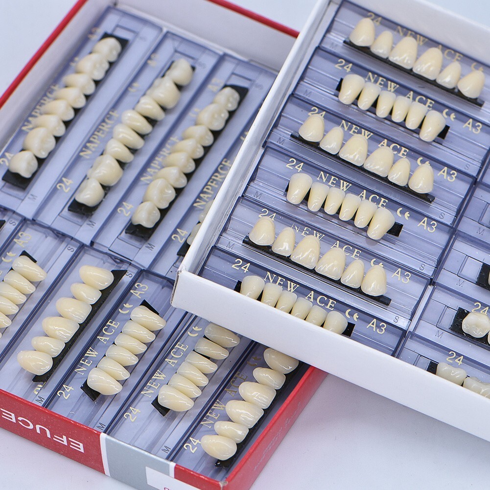 168pc Dental Acrylic Resin Denture 24# A3 Shade False Teeth Full Set Upper Lower