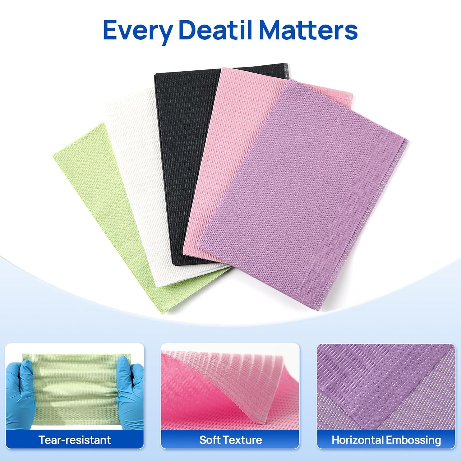 125/PK JMU Disposable Dental Bibs 3 Ply, Medical Tattoo Towels Bibs 13″X18″