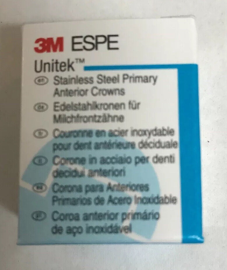 5 X 3M ESPE UNITEK STAINLESS STEEL PRIMARY ANTERIOR CROWNS ANY SIZE AND QUANTITY