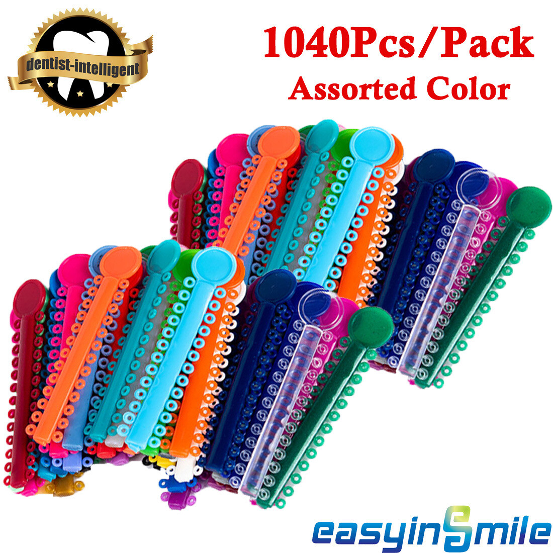1040Pcs Dental Orthodontic Brackets Use Elastic Ligature Ties Rubber Bands USA