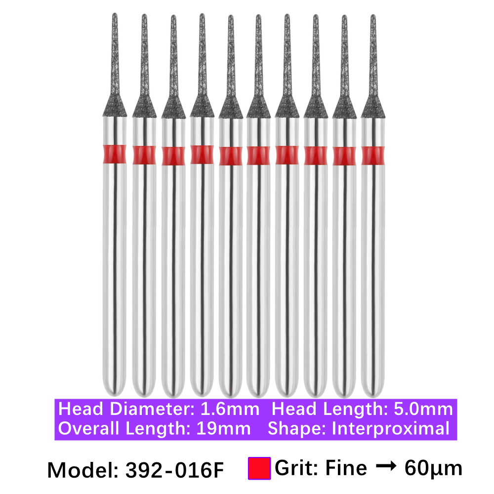 10pc Diamond Burs Shape Inter Proximal Gross Reduction Super Fine Medium Coarse