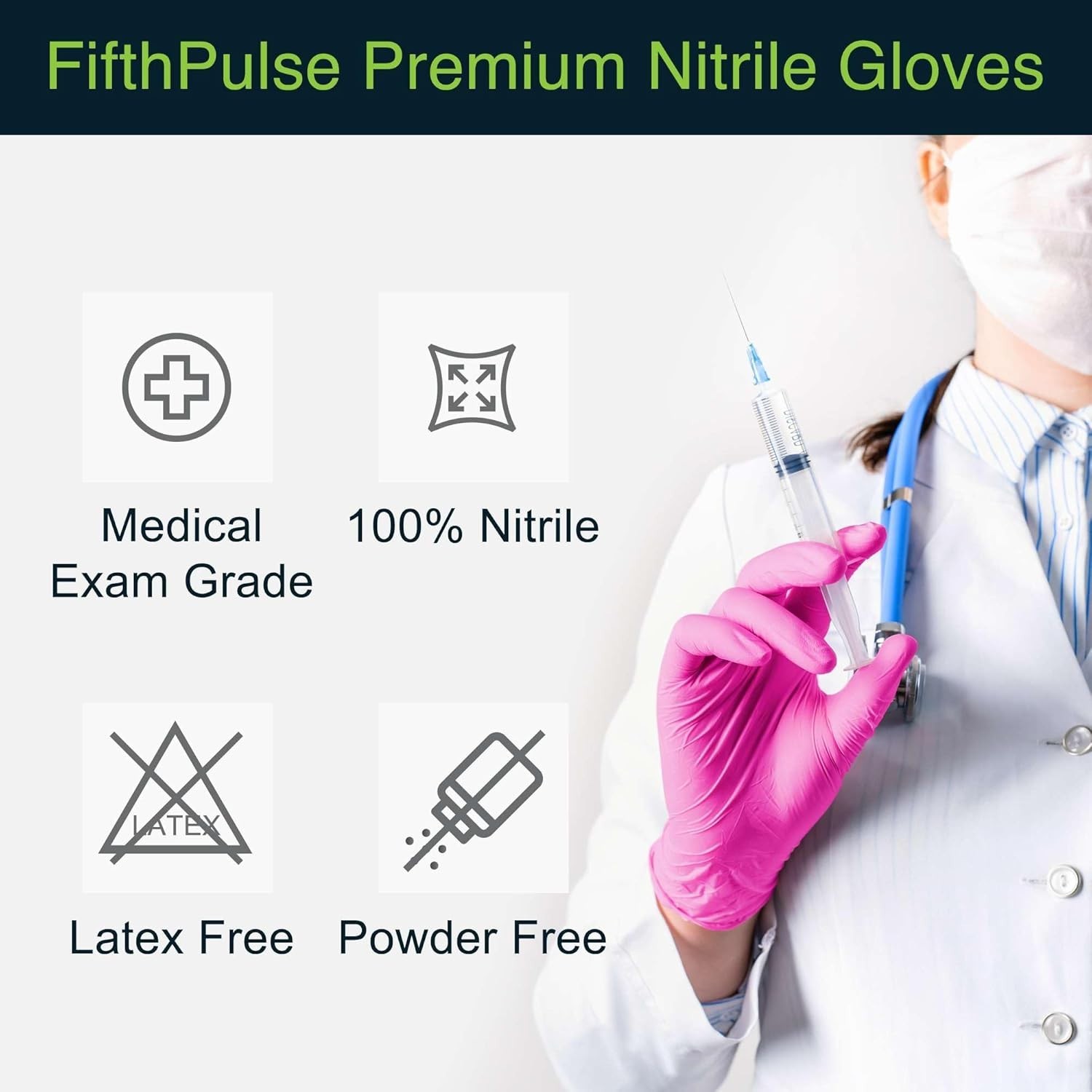 Hot Pink 3 Mil Nitrile Exam Gloves – Unisex, Latex-Free, Pack of 50 for Safety