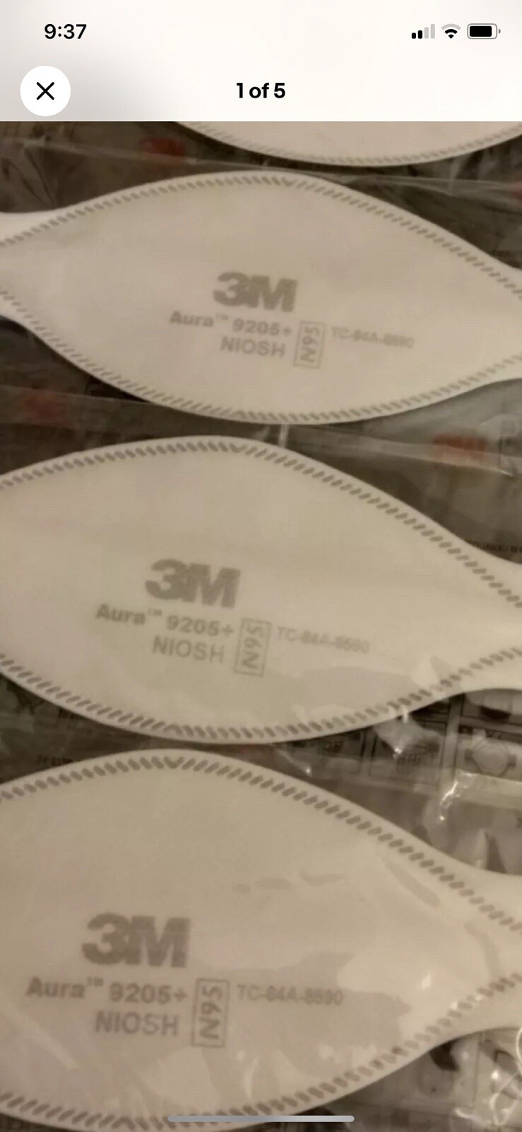 3M Aura 9205 N 95 Particulate Respirator Face Mask – White (20 Pack)