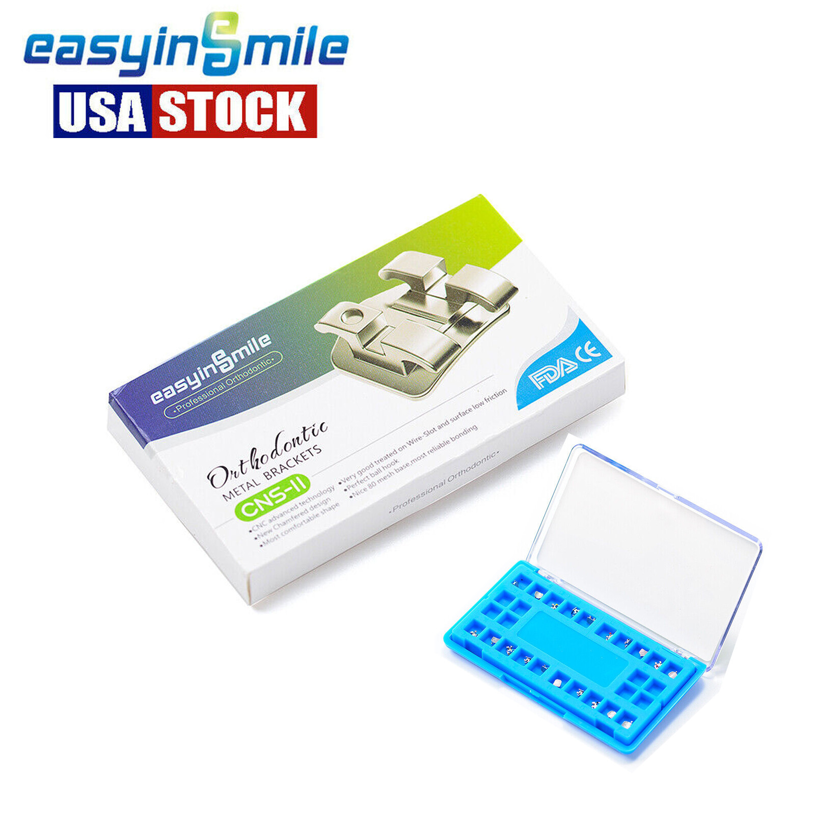 Easyinsmile Dental Metal Orthodontic Bracket Roth MBT 345 With Hook 022