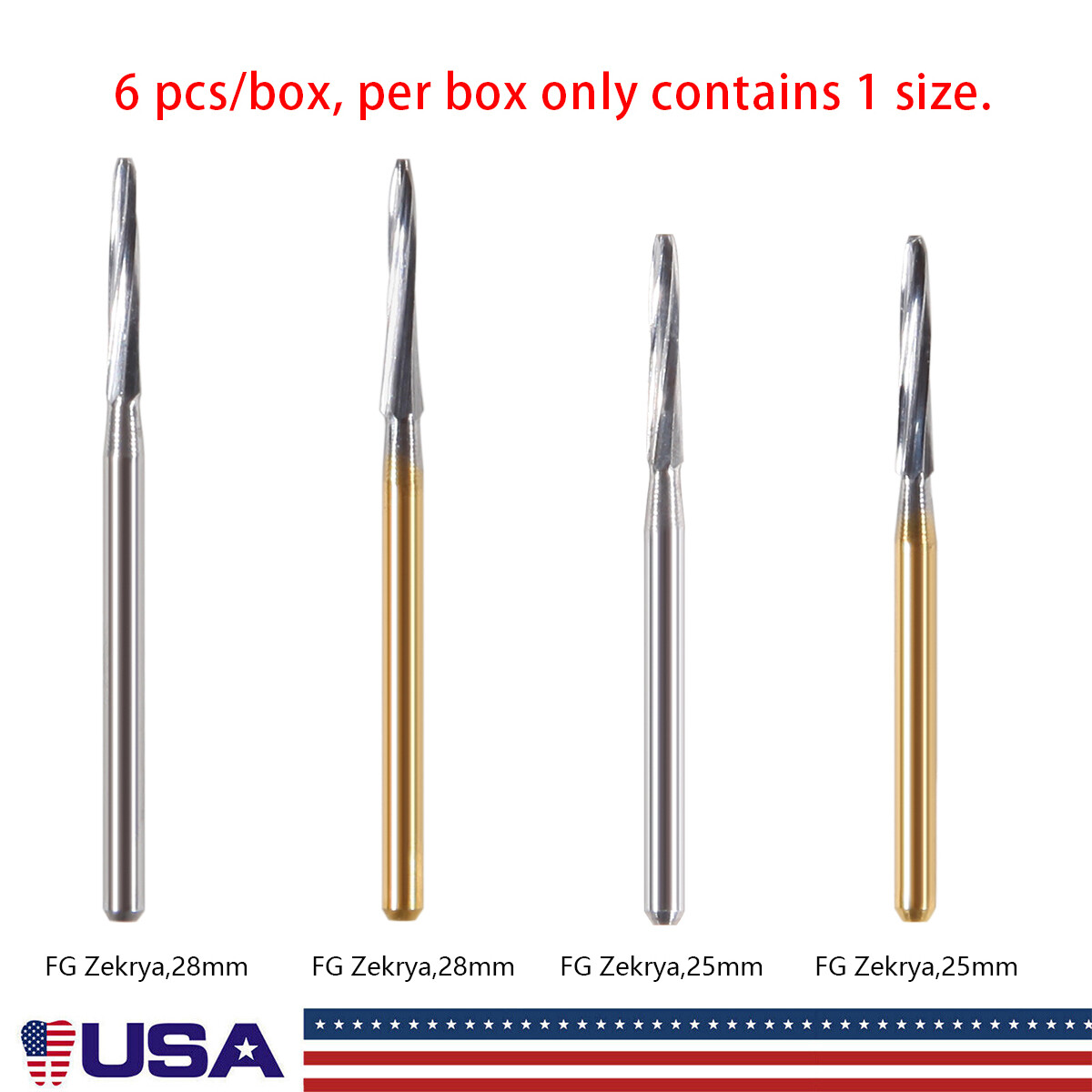 Dental Surgical Zekrya Carbide Tungsten Bone Cutters Finishing FG Bur 25/28mm