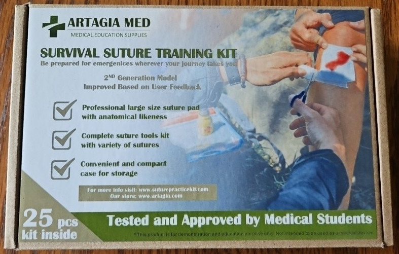 Artagia Med Survival Suture Training Kit – 25 Pieces 2nd Generation Model – NEW