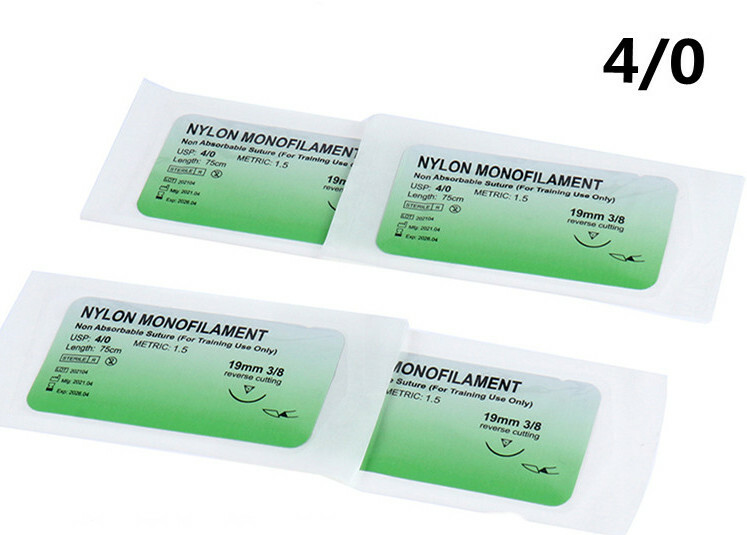 100Pcs Dental Sutures Reverse Suture Metric 1.5 Nylon Monofilament 5-0 4-0 3-0