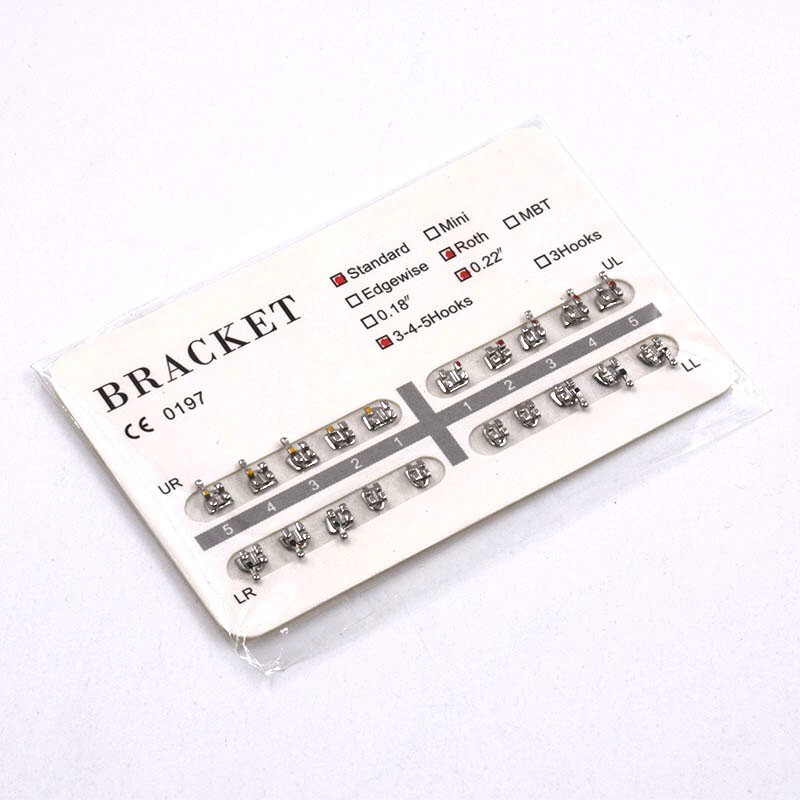 Dental Orthodontic Metal Brackets Braces .022 Hooks 345 Mini/Standard MBT/Roth