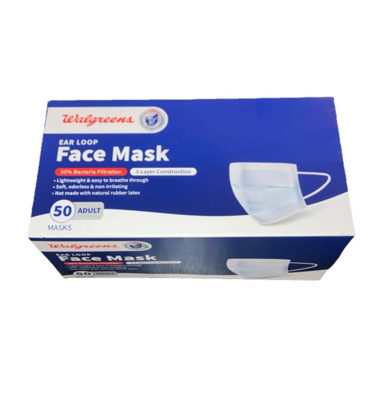 Walgreens Ear Loop Face Mask Adult 50 ea