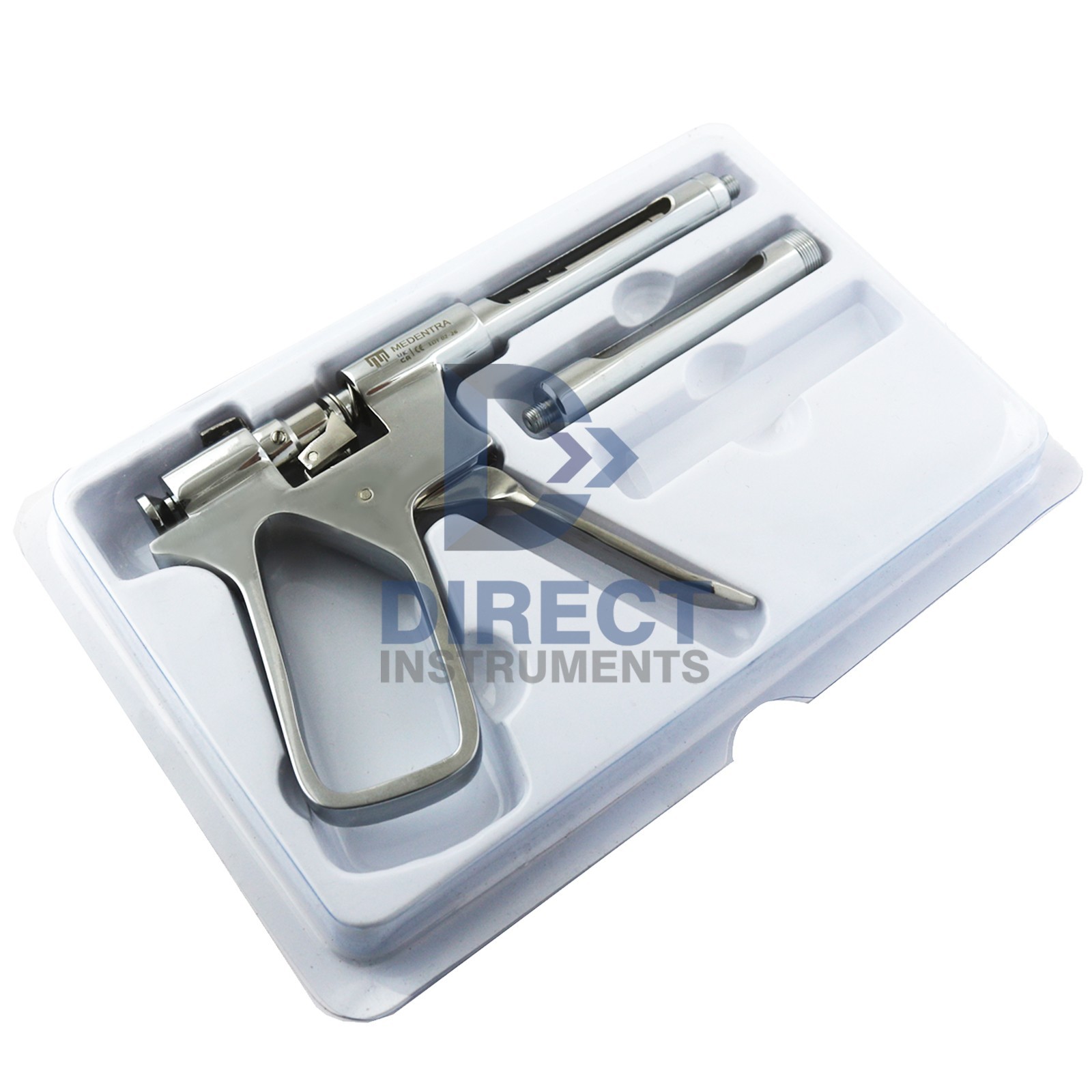 Dental Intraligamental Syringe Gun-Style Anesthetic 1.8ML Silver With Threads SS