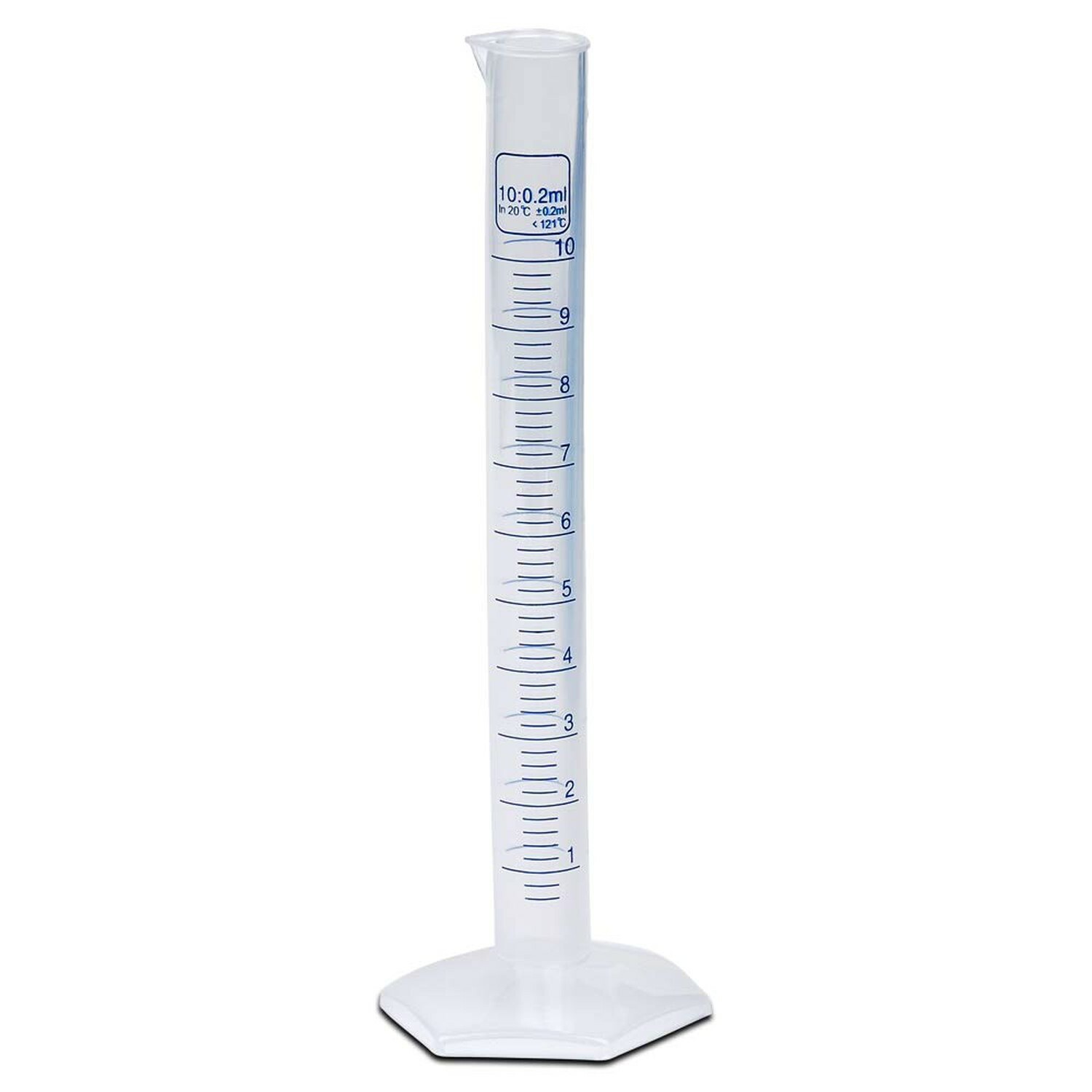 10ml Plastic Graduated Cylinder, Printed Grad., Single Metric Scale (Pack of 2)