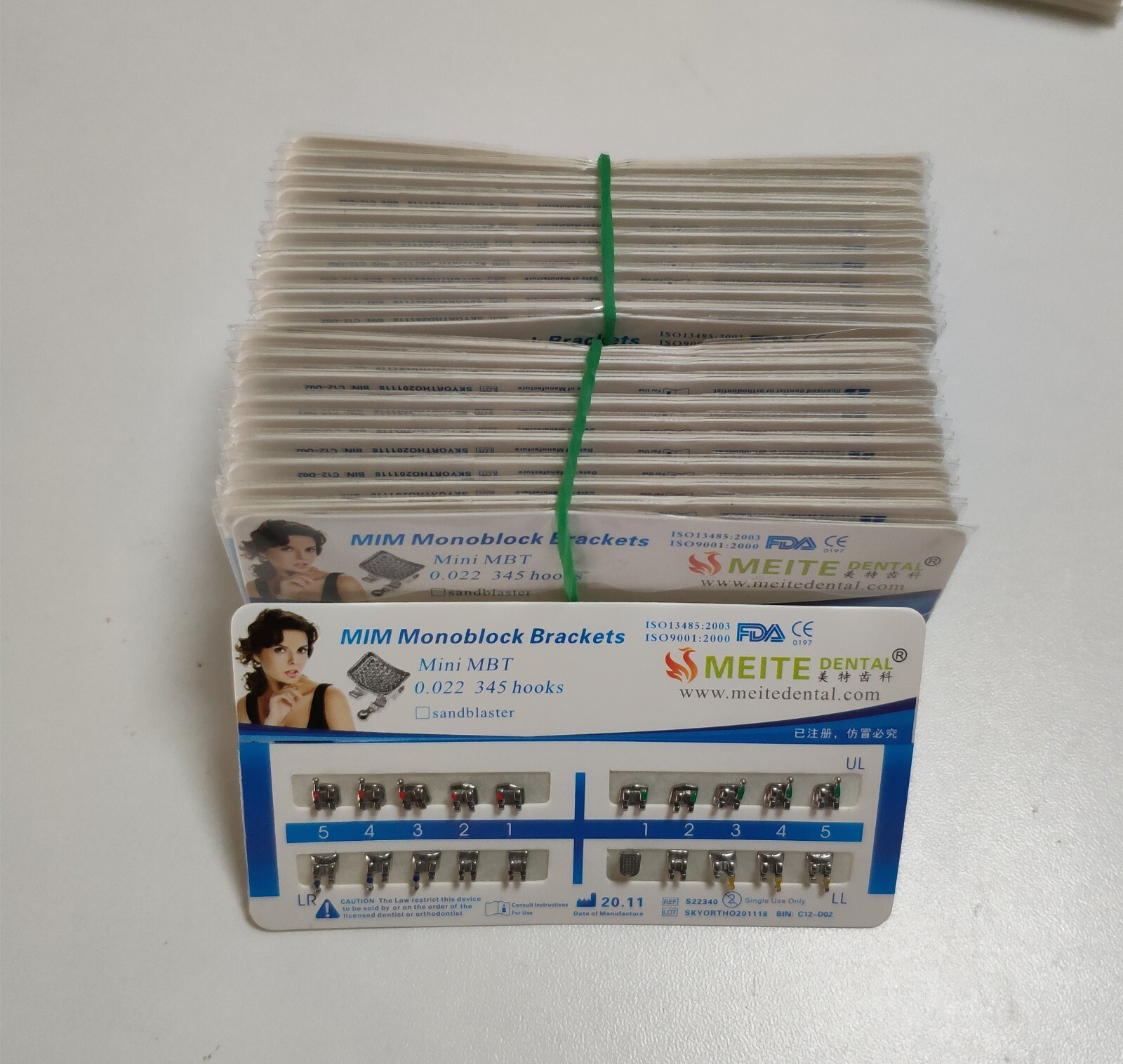 10Sets Dental Orthodontic Brackets MIM Monoblock Mini Roth/MBT 022 345 Hooks