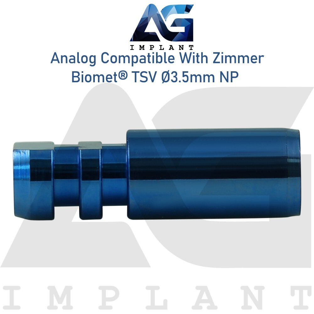 5x Titanium Dental Fixture Analog Compatible Zimmer Biomet® Int Hex 2.5mm