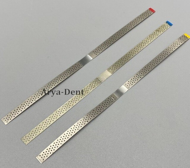 Dental Metal Polishing Stick Polish Strips Single Side Diamond Sanding w holes