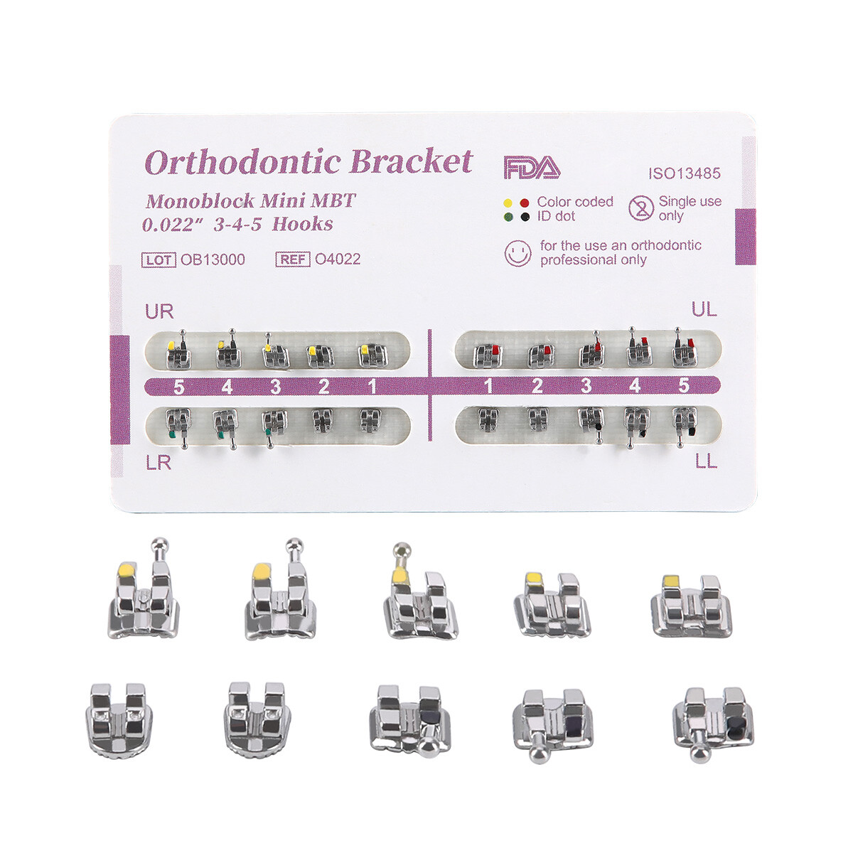 Dental Orthodontic Brackets Braces Mini MBT Roth.022 Hook 345 /NITI Arch Wires