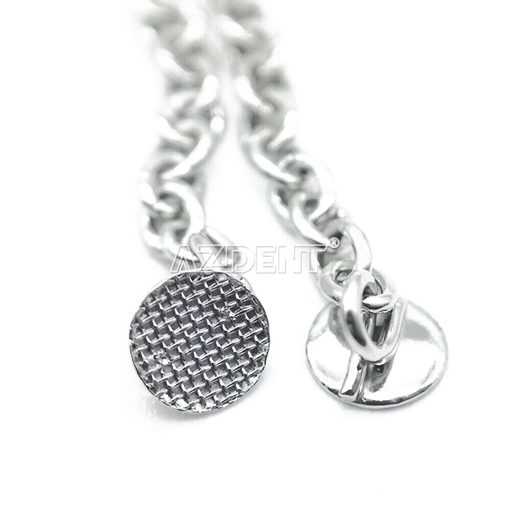AZDENT Dental Orthodontic Traction Button Chain Round Silver/Gold Plated