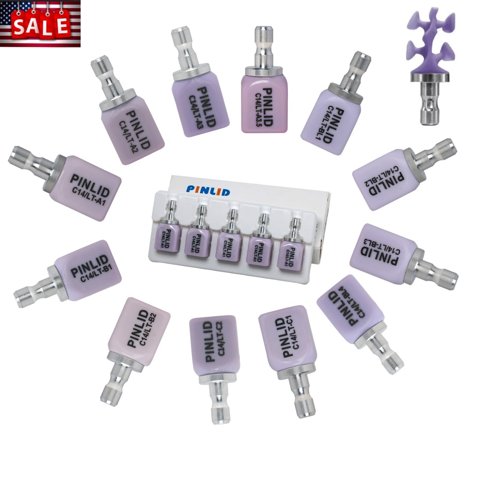 C14 Dental Emax CAD/CAM CEREC Ceramic Blocks Lithium Disilicate Block – 5pcs/Box