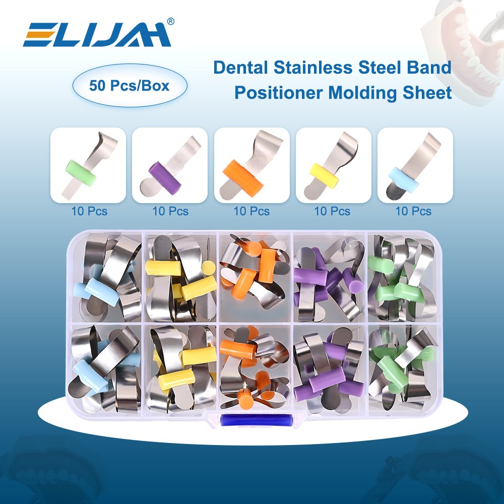 50Pcs/Box Dental Auto-matrix Forming Sheet Retainerless Sectional Matrices Bands