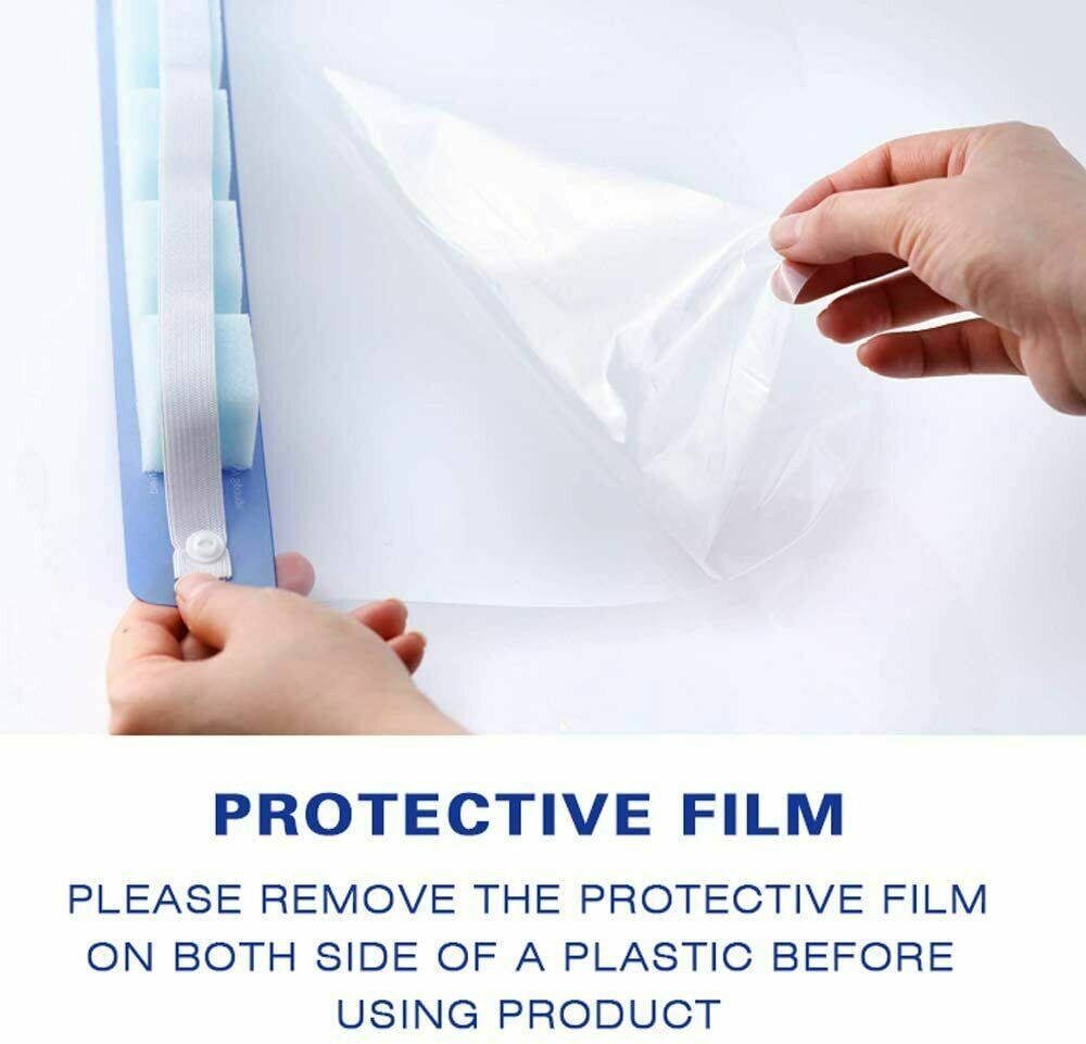 10PCS Safety Full Face Shield Reusable Washable Face Mask Clear Protection Cover