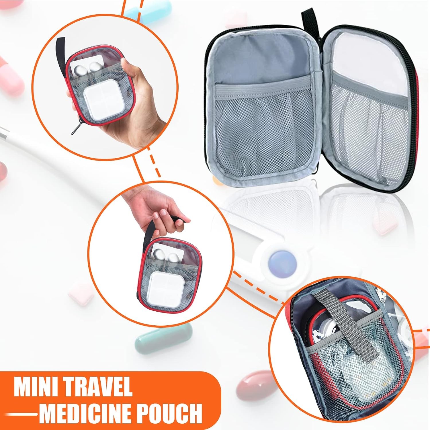 GDNasist First Aid Bag, Portable Medicine Organizer for Travel/Home